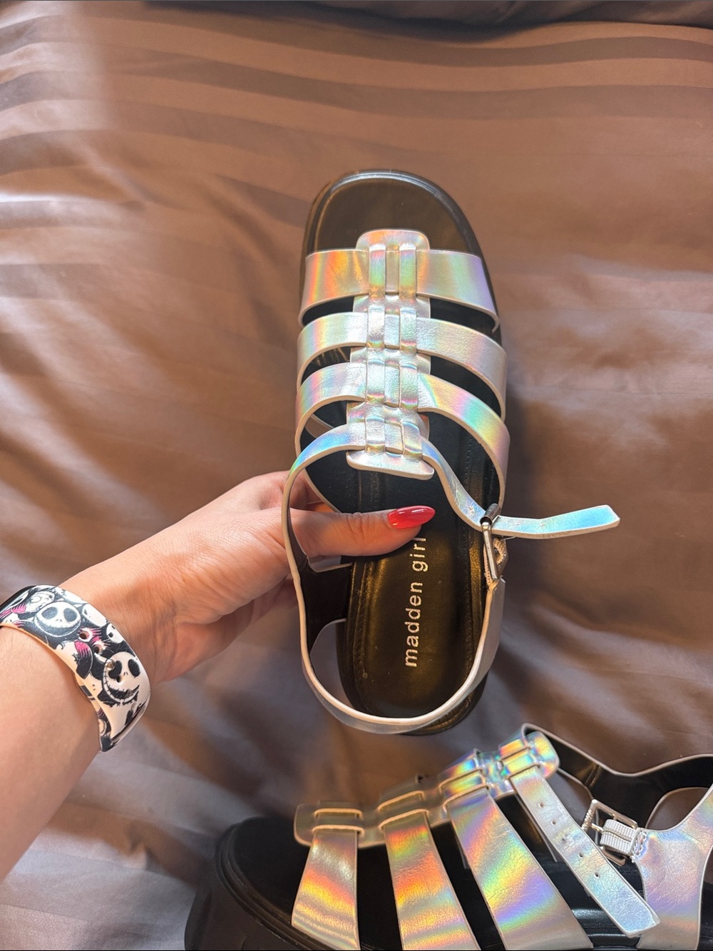 Madden Girl Iridescent Multi-Strap Sandals - Picture 3 of 3